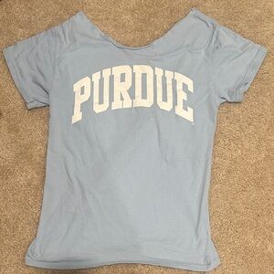 Purdue Light Blue Boat Neck Tee